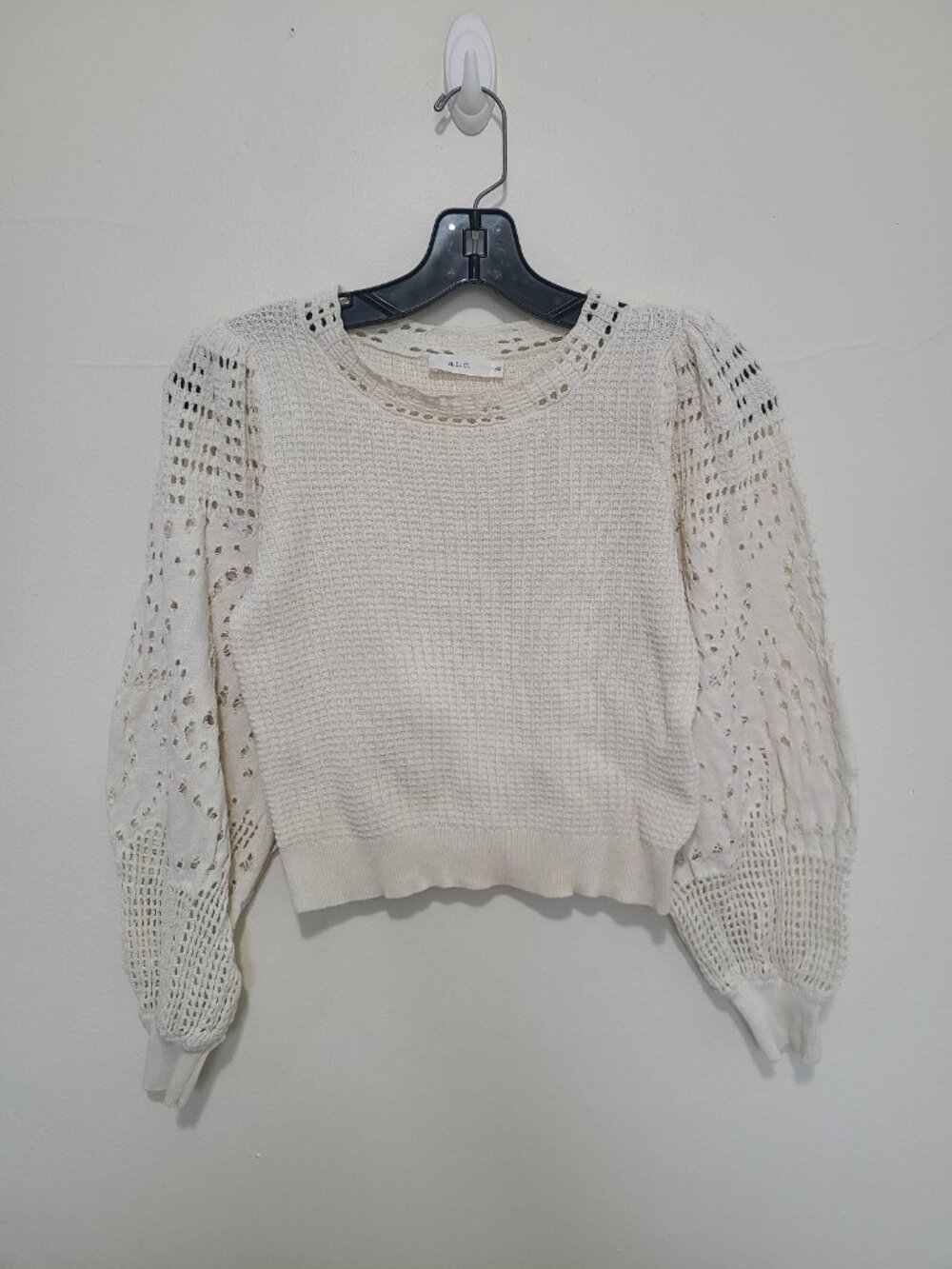 A.L.C. Knit Top Ivory Cotton Crewneck size XS